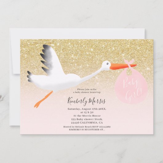 Invitation Douche de bébé d'illustration de parties (Devant)