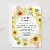 Invitation Douche de brunch de bébé de tournesols, neutre de (Devant)