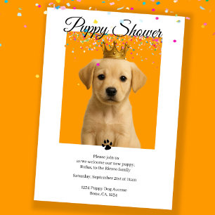 Invitation Douche de chiot mignonne adoption de chien personn