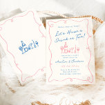 Invitation Douche de couple à main lunaire<br><div class="desc">Ce design adorable présente des éléments dessinés à la main et un texte fantaisiste en gras.</div>