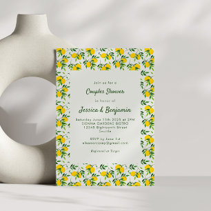 Invitation Douche de couple à motif de citron fruitier d'été
