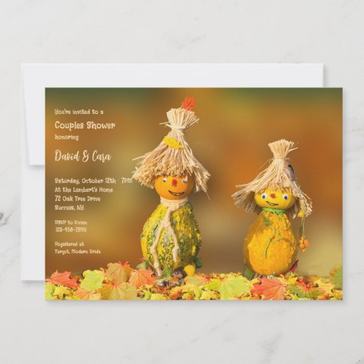 Invitation Douche de Couple aux Gourdes (Devant)