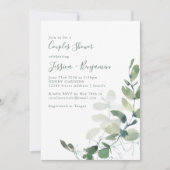 Invitation Douche de Couple Botanique Rustique Eucalyptus (Devant)