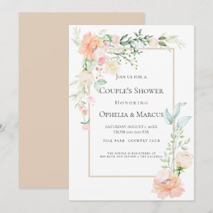 Invitation DOUCHE DE COUPLE Bouquet floral de printemps dél