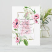 Invitation DOUCHE DE COUPLE | Bouquet Pink Poppy (Debout devant)