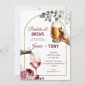Invitation Douche de couple Bulles et Bières (Devant)