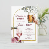 Invitation Douche de couple Bulles et Bières (Debout devant)