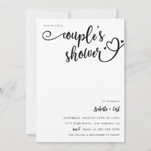Invitation Douche de Couple Cœurs