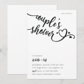Invitation Douche de Couple Cœurs (Devant / Derrière)