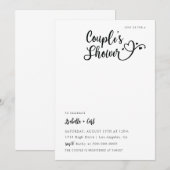 Invitation Douche de Couple Cœurs (Devant / Derrière)