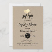 Invitation Douche de couple de la forêt rustique de cerfs aut (Devant)