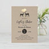 Invitation Douche de couple de la forêt rustique de cerfs aut (Debout devant)
