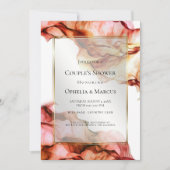 Invitation DOUCHE DE COUPLE | Encre Abstraite Couleurs d'auto (Devant)