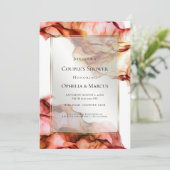 Invitation DOUCHE DE COUPLE | Encre Abstraite Couleurs d'auto (Debout devant)