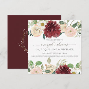 Invitation Douche de couple Fleur de chrysanthème d'automne R