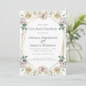 Invitation DOUCHE DE COUPLE | Floral d'ivoire romantique (Debout devant)