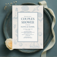 Douche de couple florale bleue toile française côt