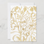 Invitation Douche de couple florale chic or (Dos)