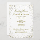 Invitation Douche de couple | Gold Confetti (Devant / Derrière)