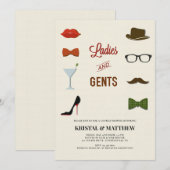 Invitation Douche de Couple Hommes et Femmes (Devant / Derrière)