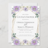 Invitation DOUCHE DE COUPLE | Lavender Peony Gold Frame (Devant)