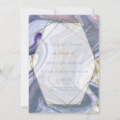 Invitation Douche de couple Marbleisé violet Rose Agate (Devant)