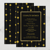 Invitation Douche de couple mariage moderne en papier doré no (Devant / Derrière)