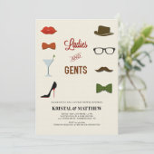 Invitation Douche de Couple Mesdames et Messieurs (Debout devant)