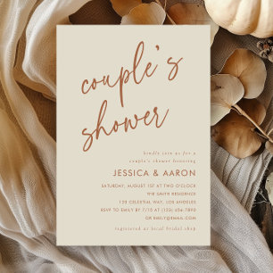 Invitation Douche de couple minimaliste élégant en terre cuit