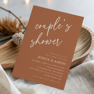Invitation Douche de couple minimaliste Terracotta Bohème