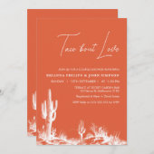 Invitation Douche de couple moderne orange 'Taco à propos d'a (Devant / Derrière)