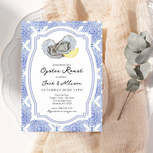 Invitation Douche de couple pour un rôtissage d'huitres sur c