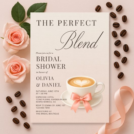 Invitation Douche de Couple The Perfect Blend Café