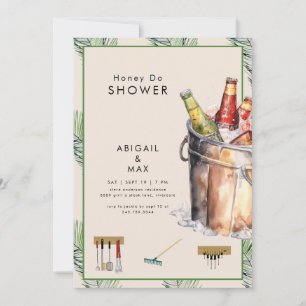 Invitation Douche de couple tropicale Seau de bière Chéri Fai