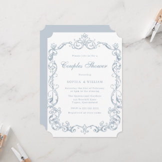 Invitation Douche de couples à cadre victorien vintage