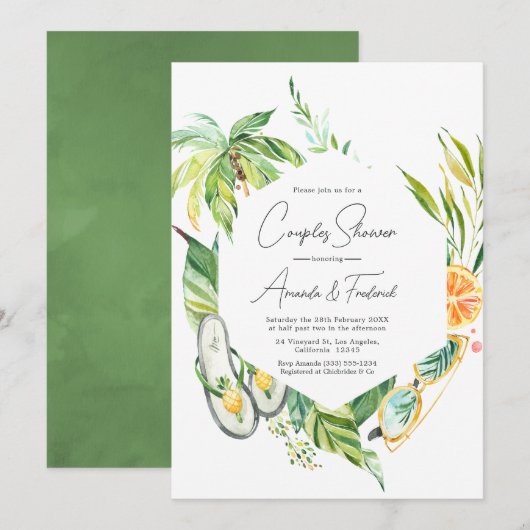 Invitation Douche de couples d'été (Devant / Derrière)