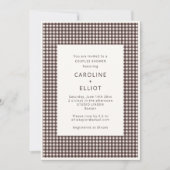 Invitation Douche de couples en gingham marron chocolat d'aut (Devant)