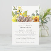 INVITATION DOUCHE DE COUPLES FLORAUX EUCALYPTUS À SOUFFLE RUS (Debout devant)