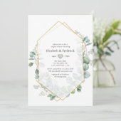 Invitation Douche de couples géométriques Eucalyptus Sage Arg (Debout devant)