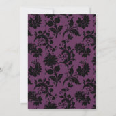Invitation Douche de couples gothiques crâne floral pourpre (Dos)