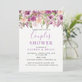 Invitation Douche de couples mixte aux fleurs de lavande viol (Debout devant)