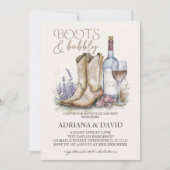 Invitation Douche de couples occidentaux Boots and Bubbly (Devant)