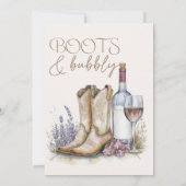 Invitation Douche de couples occidentaux Boots and Bubbly (Dos)