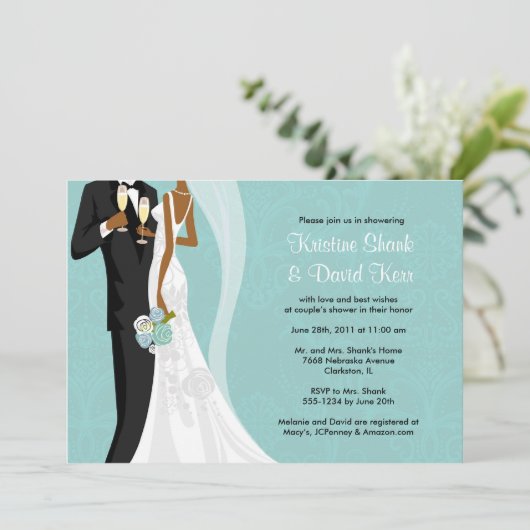 Invitation Douche de couples - version 2 (Debout devant)