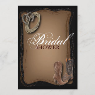 Invitation douche de cow-boy rustique de l'ouest