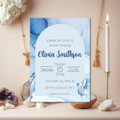 Invitation Douche de cristal bleu et or