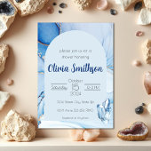 Invitation Douche de cristal bleu et or