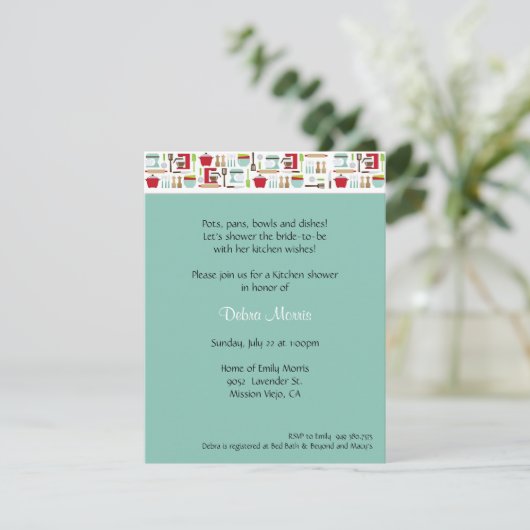 Invitation Douche de cuisine (Debout devant)