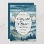 Invitation Douche de fiançailles Échos à travers les pins bru (Devant / Derrière)