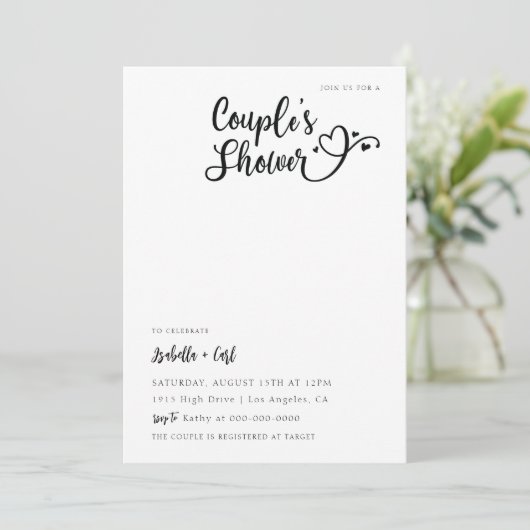 Invitation Douche de Hearts Couple (Debout devant)